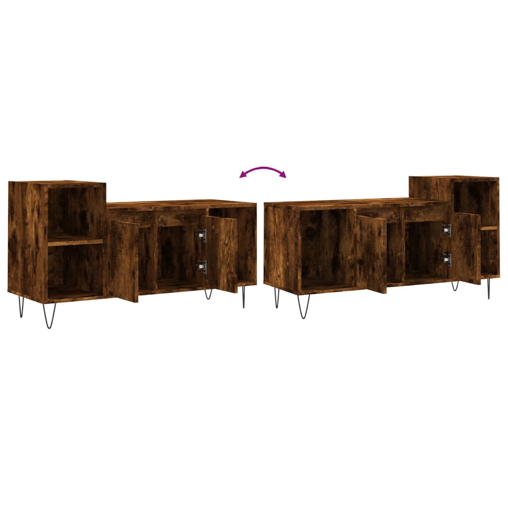 tv-bord 100x35x55 cm konstrueret træ røget egetræsfarve