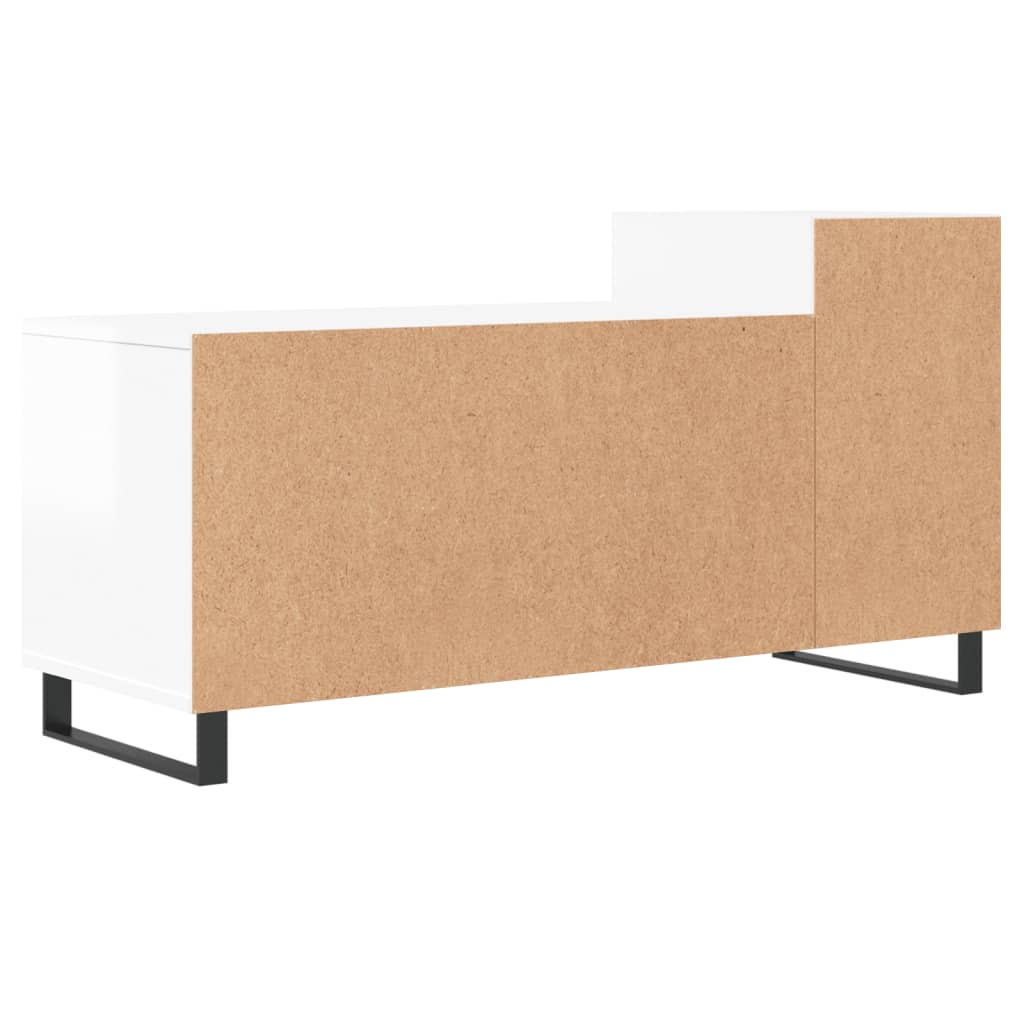 tv-bord 100x35x55 cm konstrueret træ hvid højglans