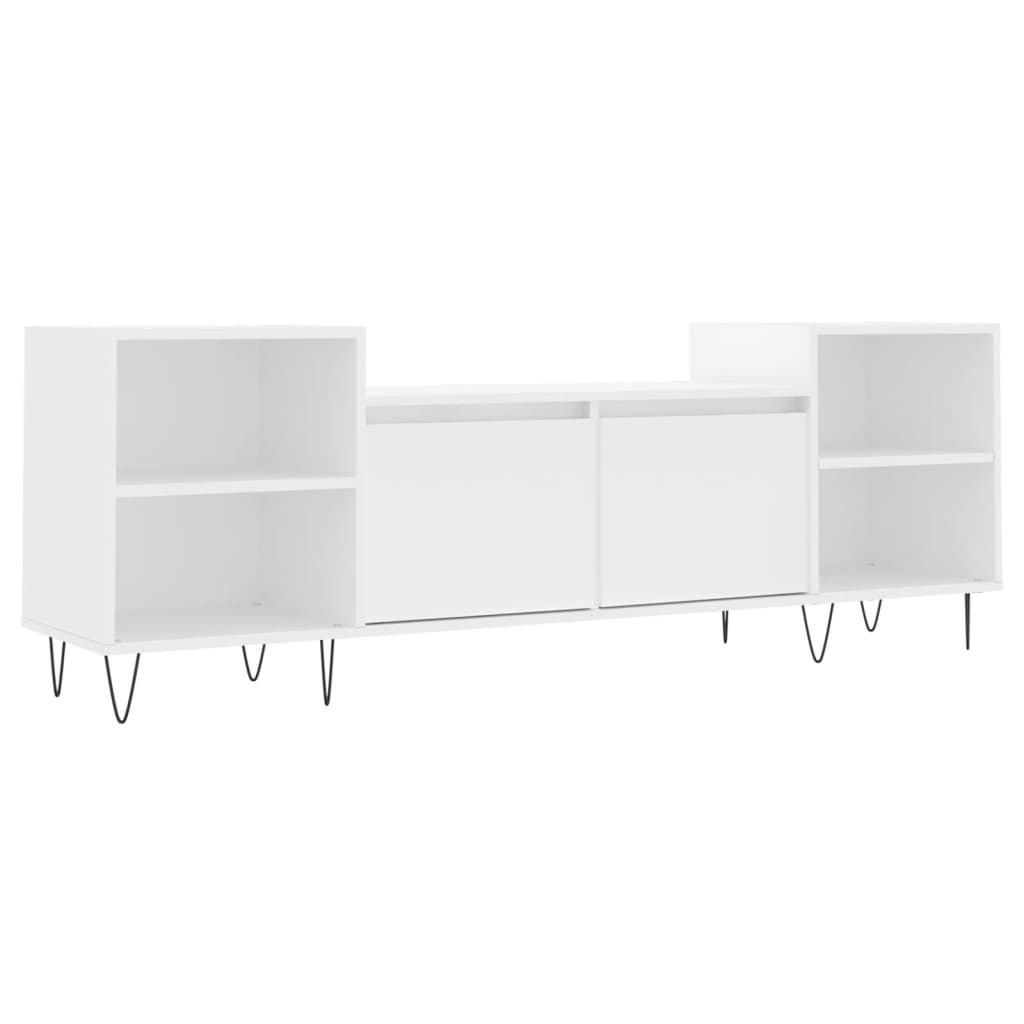 tv-bord 160x35x55 cm konstrueret træ hvid