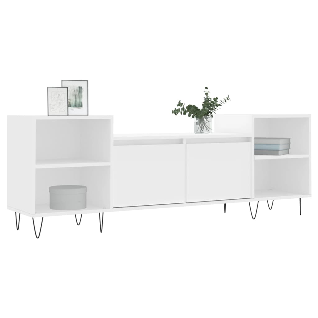 tv-bord 160x35x55 cm konstrueret træ hvid