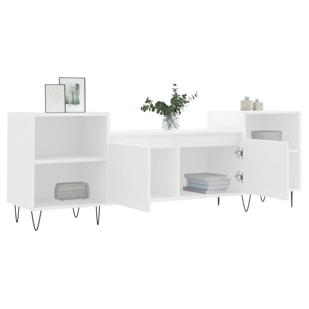 tv-bord 160x35x55 cm konstrueret træ hvid