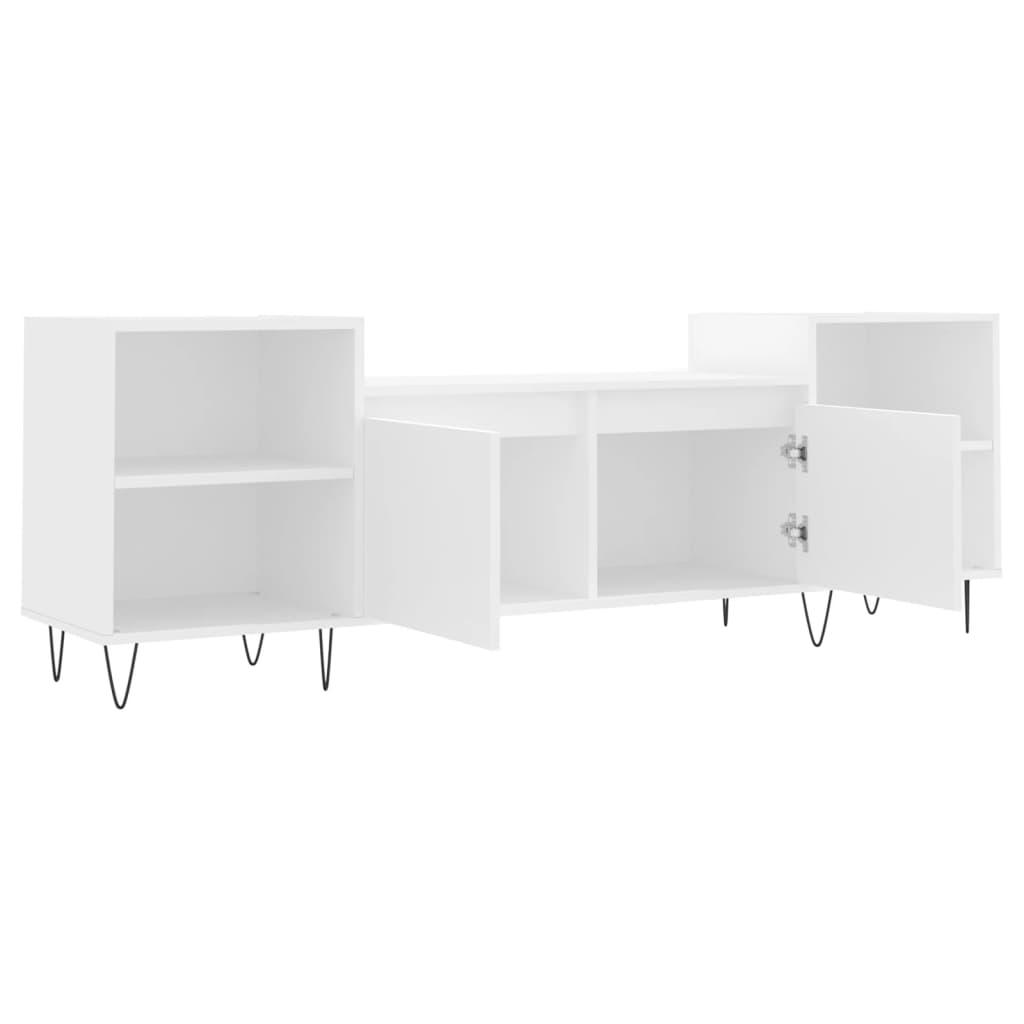 tv-bord 160x35x55 cm konstrueret træ hvid