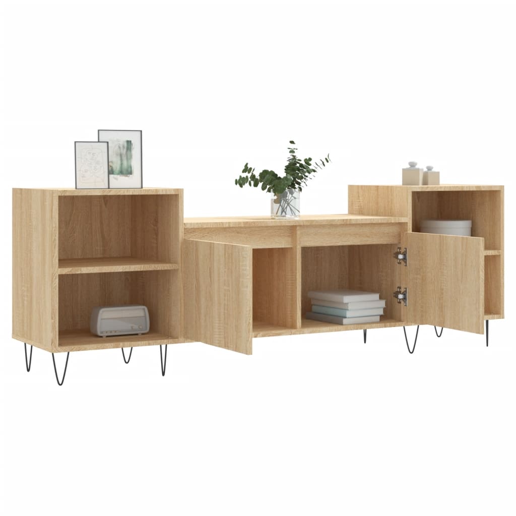 tv-bord 160x35x55 cm konstrueret træ sonoma-eg