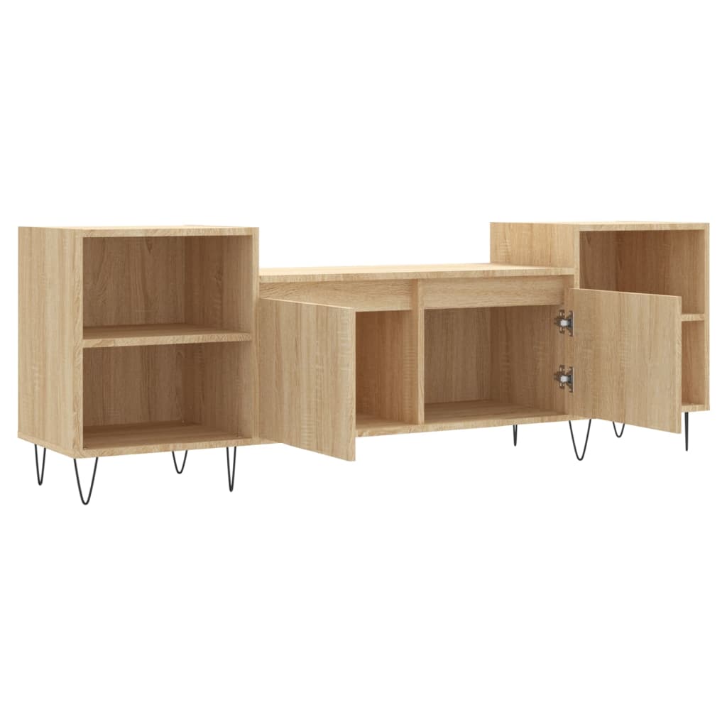tv-bord 160x35x55 cm konstrueret træ sonoma-eg