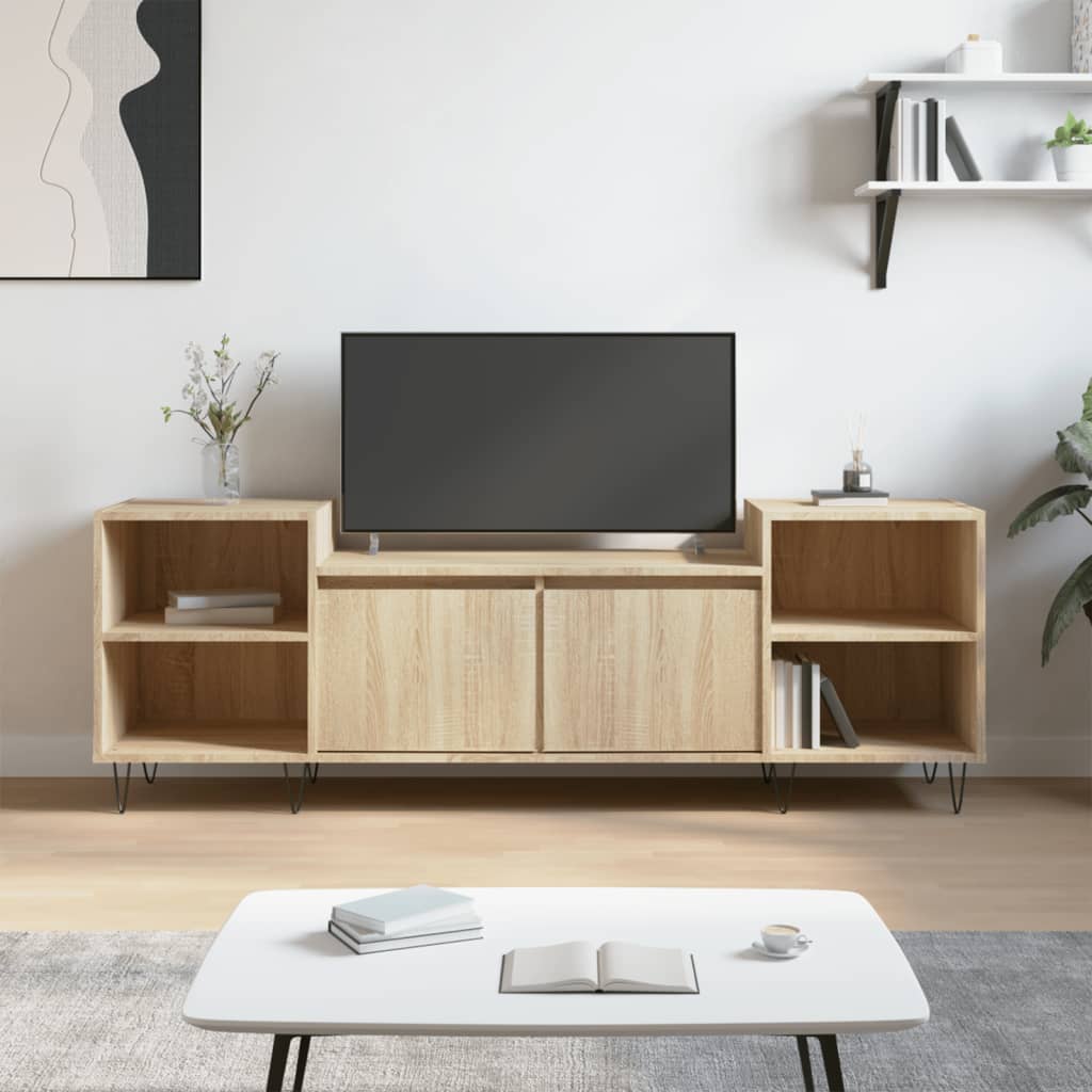 tv-bord 160x35x55 cm konstrueret træ sonoma-eg