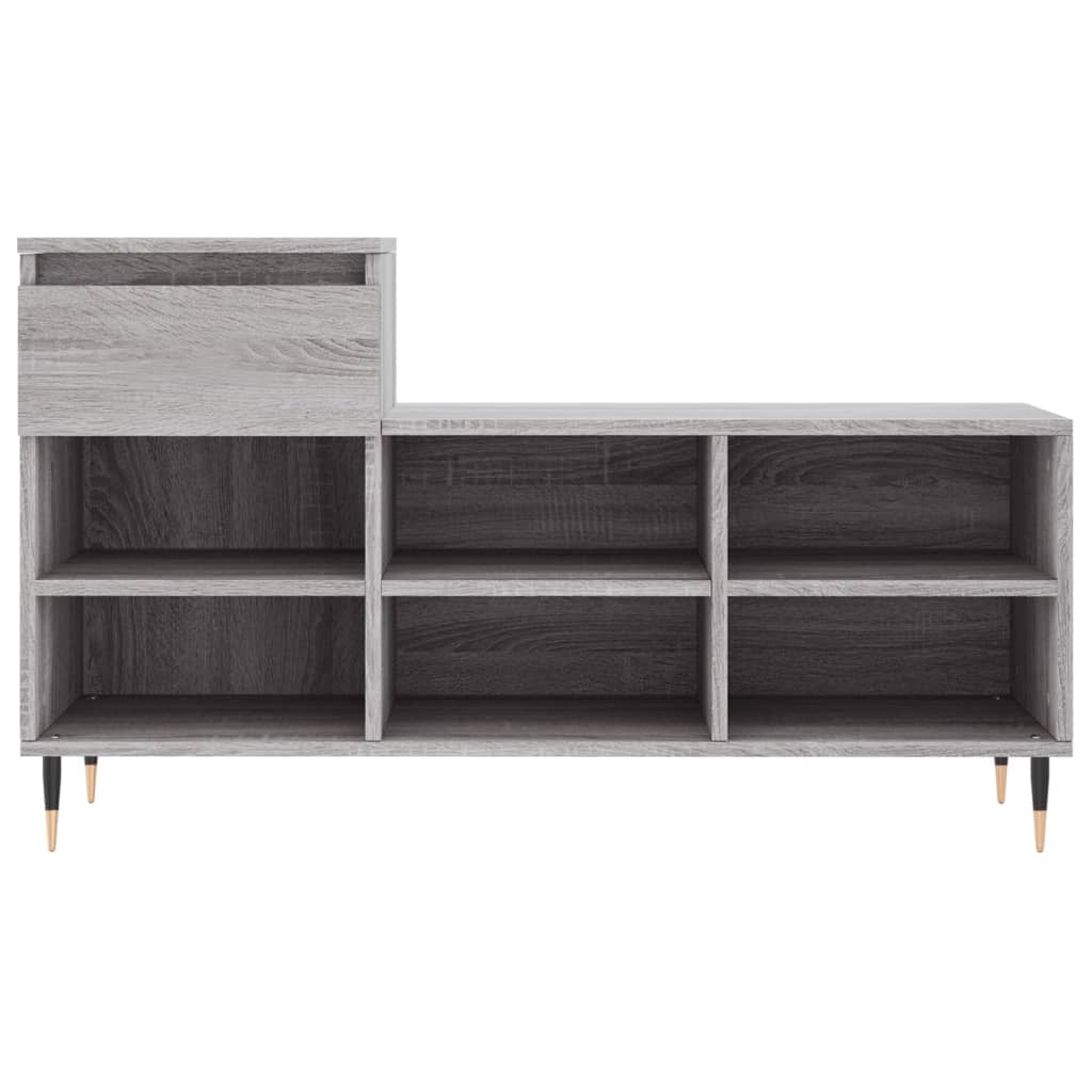 skoskab 102x36x60 cm konstrueret træ grå sonoma-eg