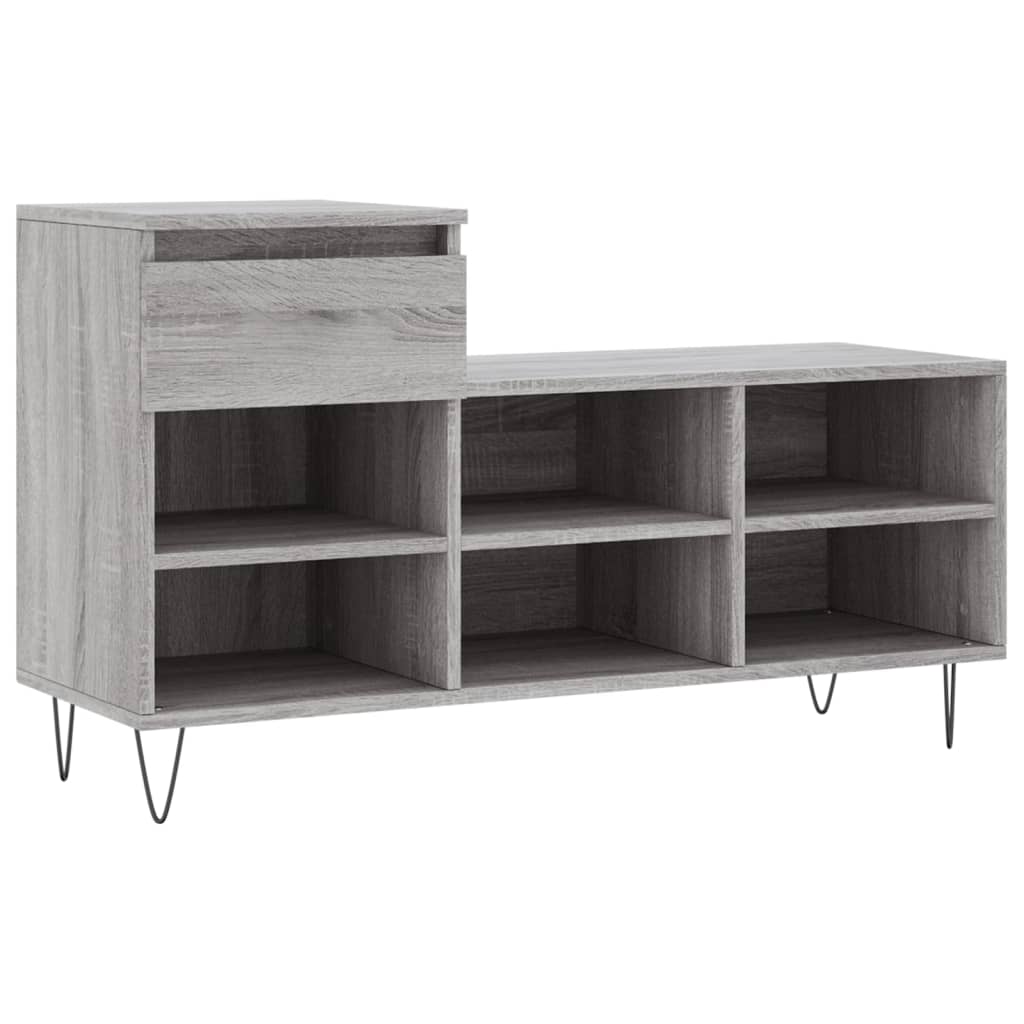 skoskab 102x36x60 cm konstrueret træ grå sonoma-eg
