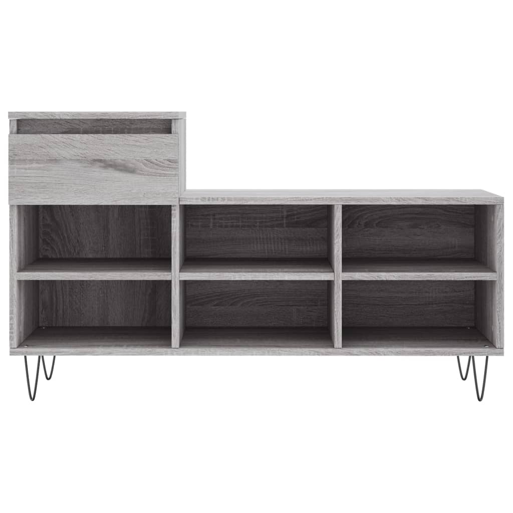 skoskab 102x36x60 cm konstrueret træ grå sonoma-eg