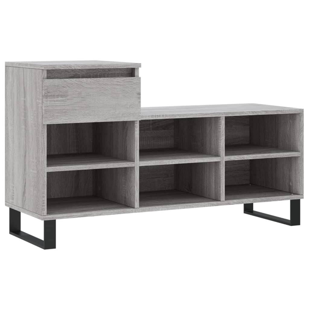 skoskab 102x36x60 cm konstrueret træ grå sonoma-eg