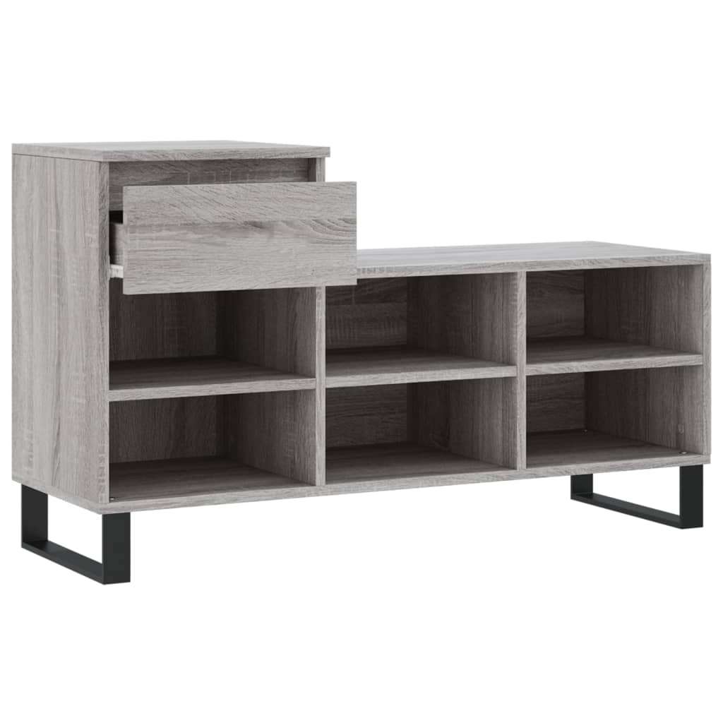 skoskab 102x36x60 cm konstrueret træ grå sonoma-eg