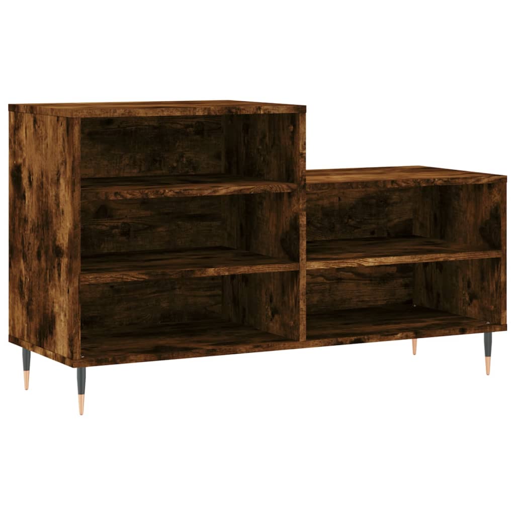 skoskab 102x36x60 cm konstrueret træ røget egetræsfarve