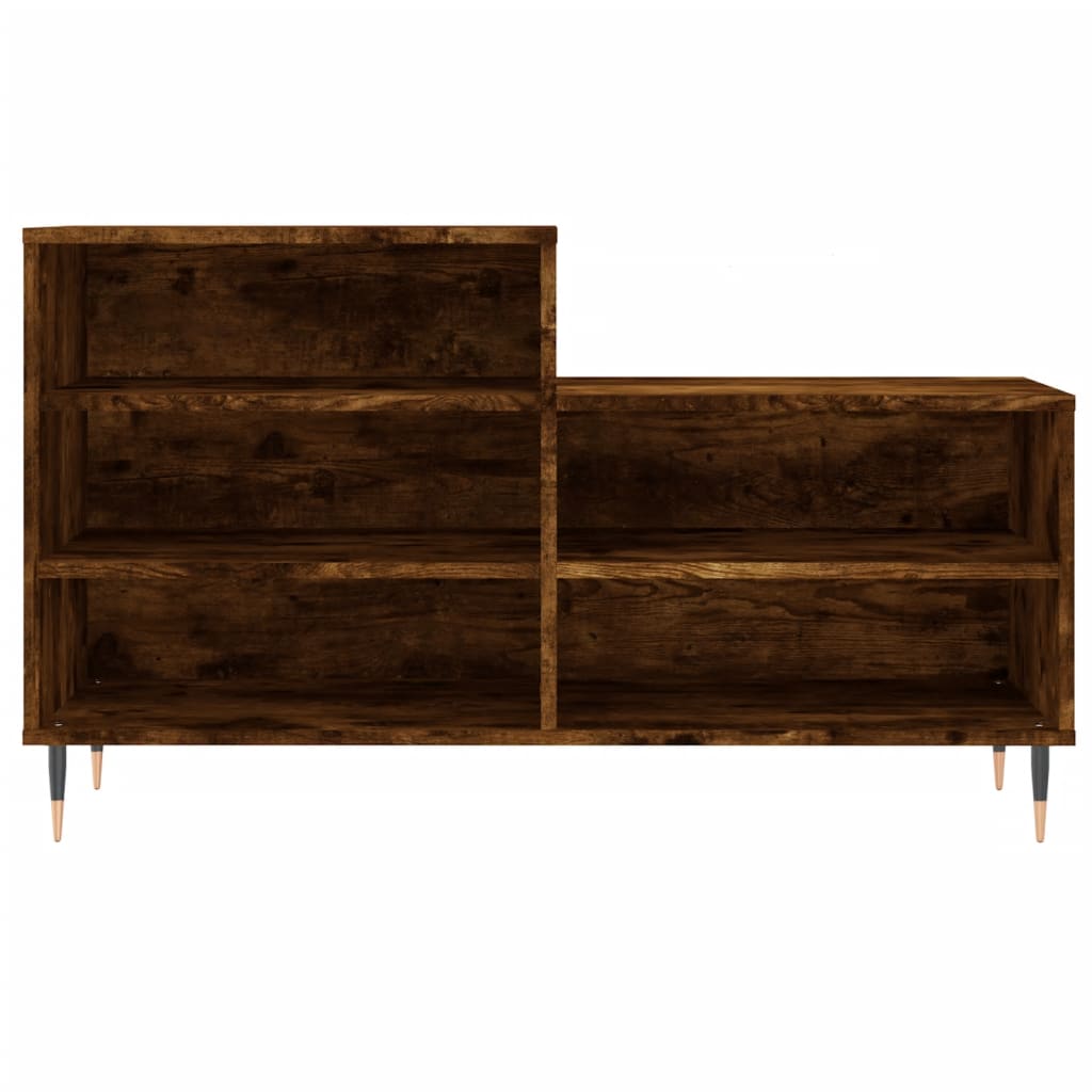 skoskab 102x36x60 cm konstrueret træ røget egetræsfarve