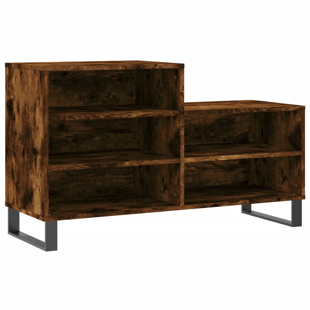 skoskab 102x36x60 cm konstrueret træ røget egetræsfarve