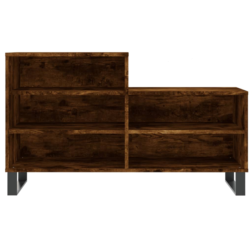 skoskab 102x36x60 cm konstrueret træ røget egetræsfarve