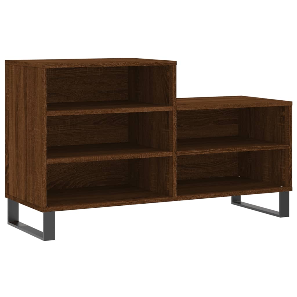 skoskab 102x36x60 cm konstrueret træ brun egetræ