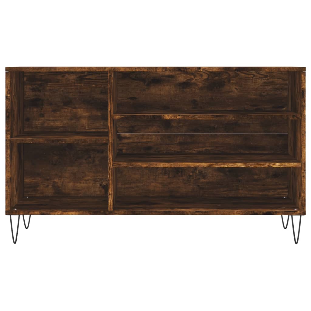skoskab 102x36x60 cm konstrueret træ røget egetræsfarve