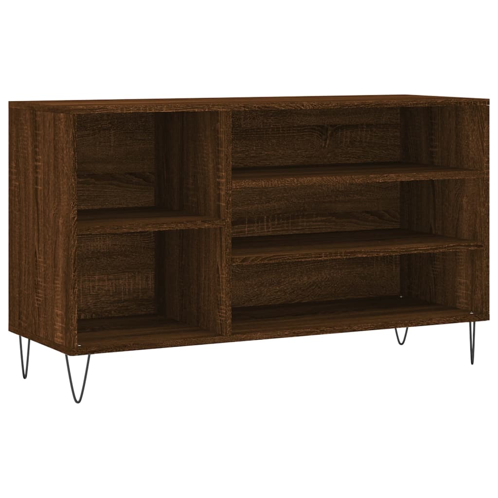 skoskab 102x36x60 cm konstrueret træ brun egetræ