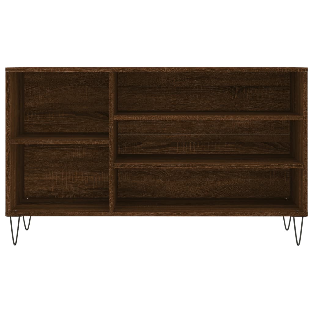 skoskab 102x36x60 cm konstrueret træ brun egetræ