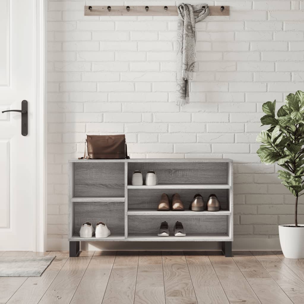 skoskab 102x36x60 cm konstrueret træ grå sonoma-eg