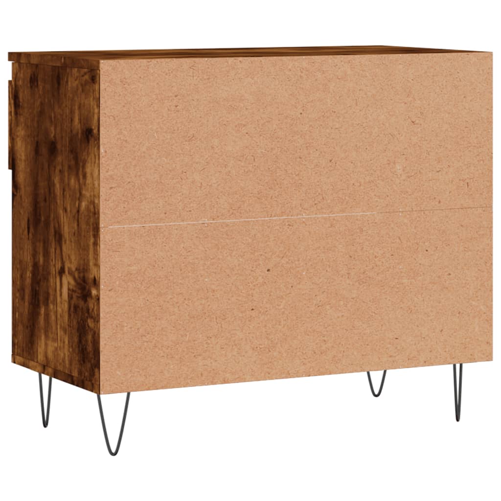 skoskab 70x36x60 cm konstrueret træ røget egetræsfarve