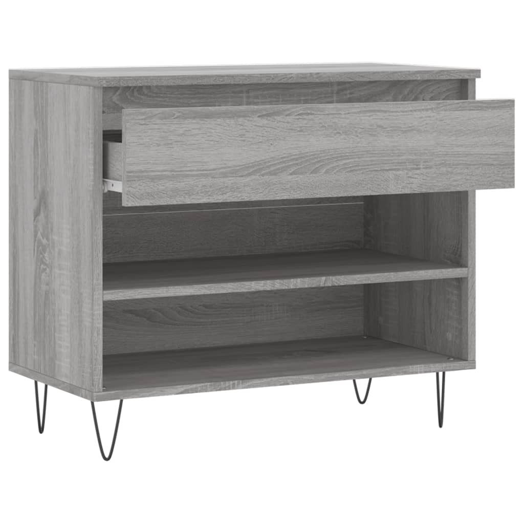 skoskab 102x36x60 cm konstrueret træ grå sonoma-eg