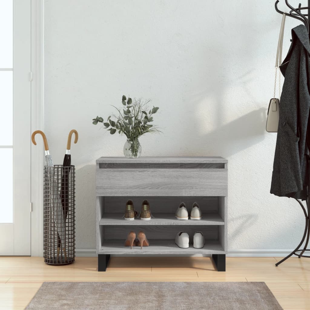 skoskab 102x36x60 cm konstrueret træ grå sonoma-eg