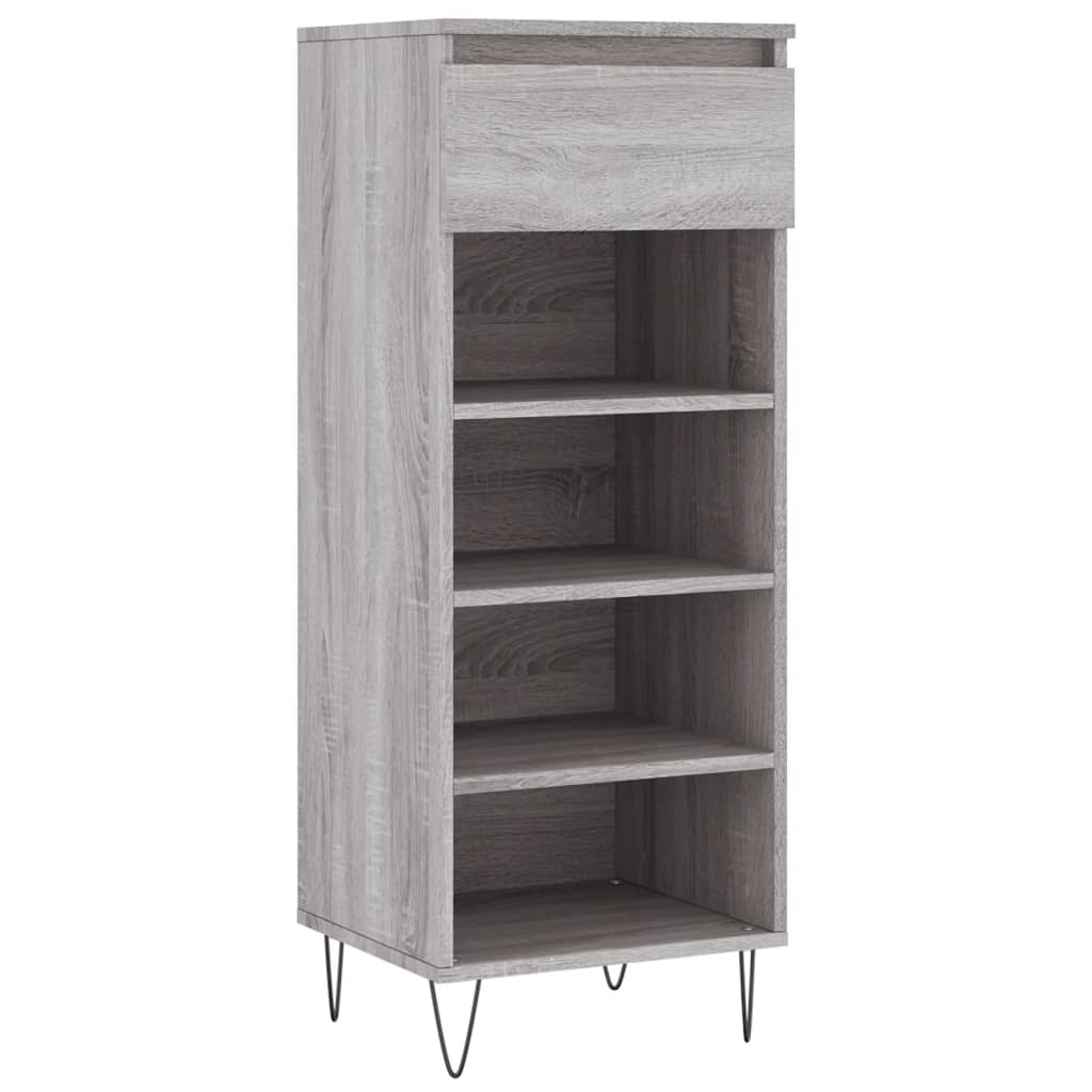skoskab 40x36x105 cm konstrueret træ grå sonoma-eg