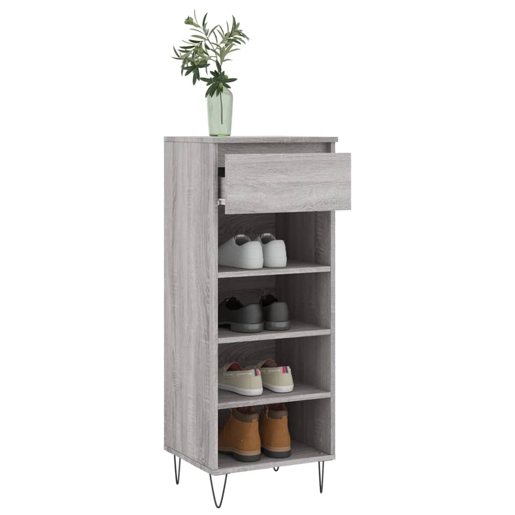 skoskab 40x36x105 cm konstrueret træ grå sonoma-eg
