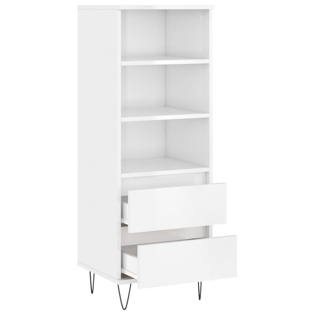 højskab 40x36x110 cm konstrueret træ hvid højglans