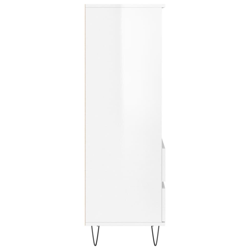 højskab 40x36x110 cm konstrueret træ hvid højglans