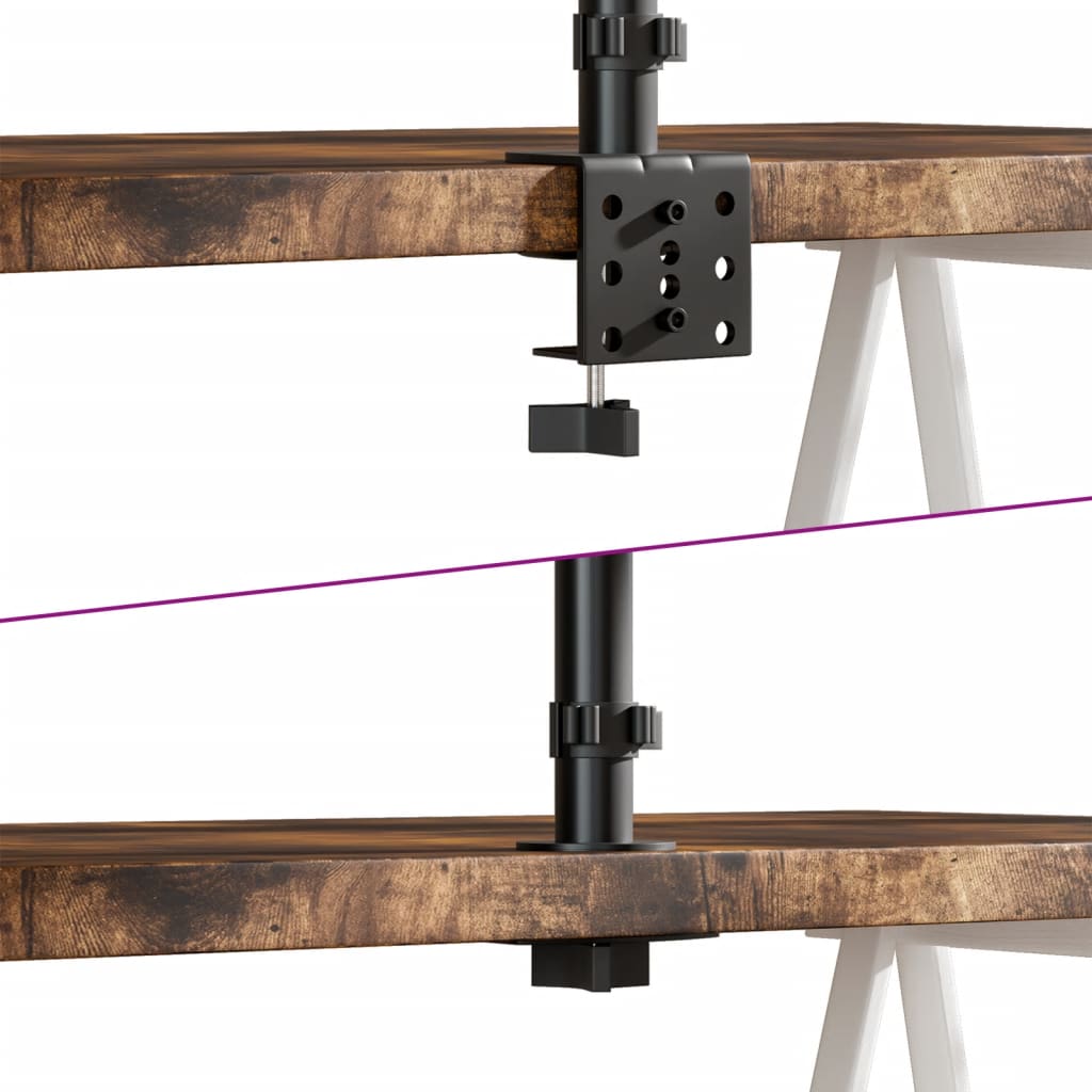 dobbelt skærmstativ VESA 75/100 mm stål sort