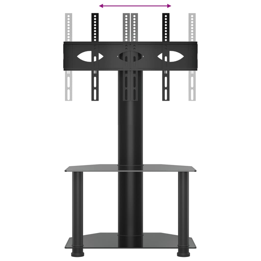tv-stativ til hjørne 2 hylder til 32"-70" sort