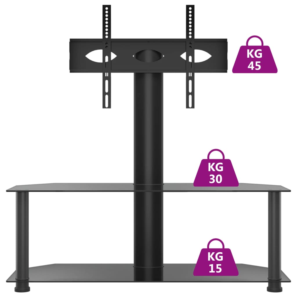 tv-stativ til hjørne 2 hylder til 32"-70" sort