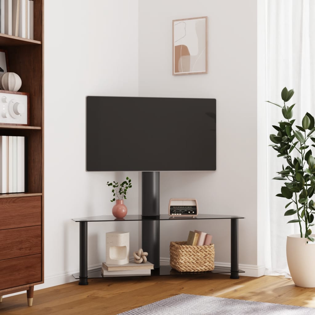 tv-stativ til hjørne 2 hylder til 32"-70" sort