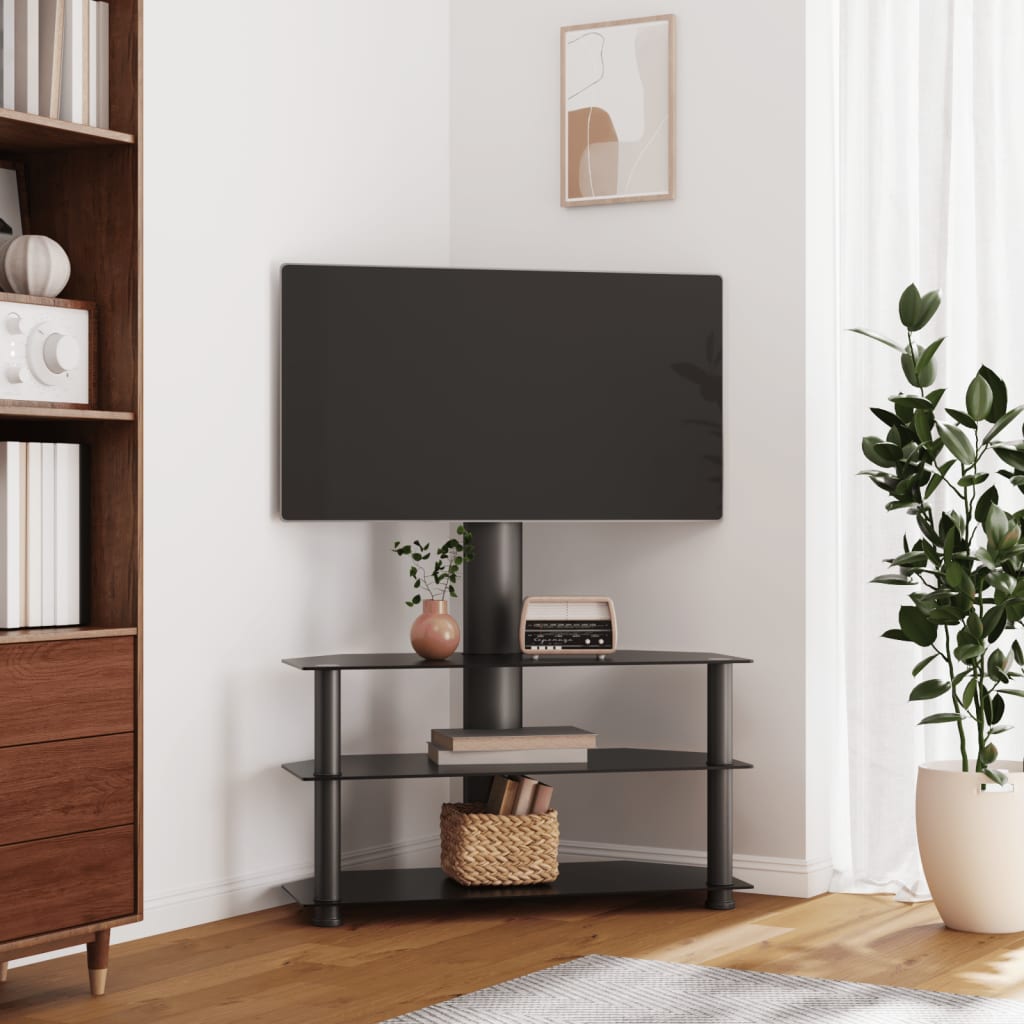 tv-stativ til hjørne 3 hylder til 32"-70" sort