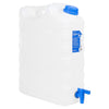 vanddunk med tappehane 20 l plast transparent
