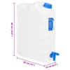 vanddunk med tappehane 20 l plast transparent
