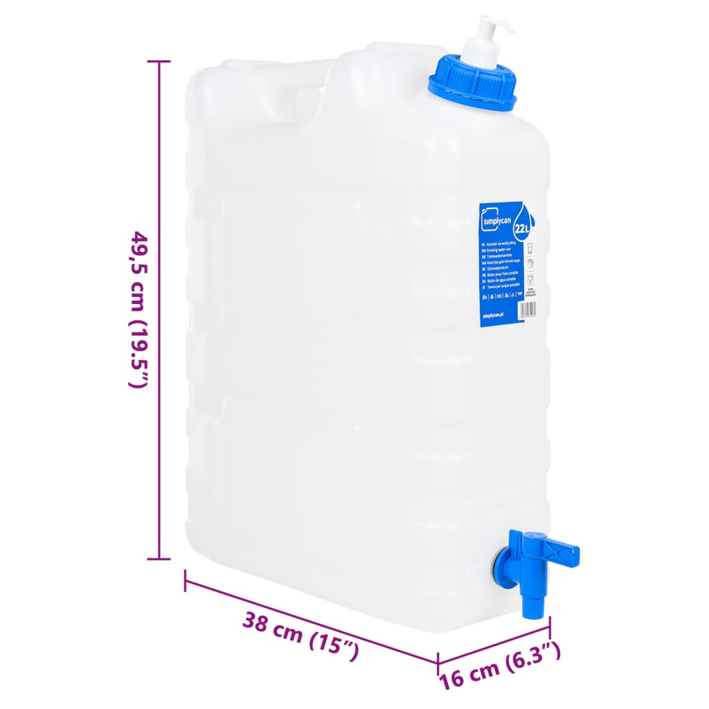 vanddunk med tappehane og sæbedispenser 20 l plast