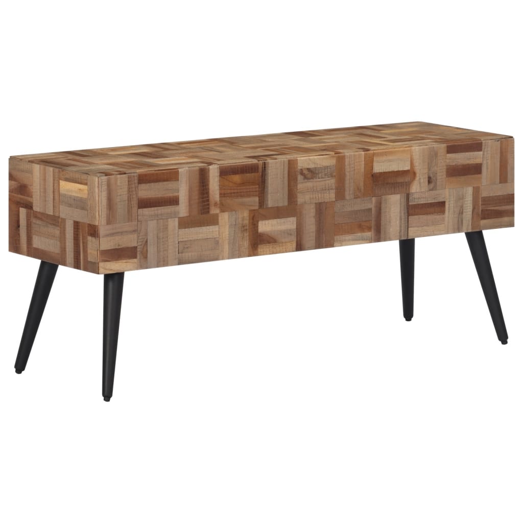 bænk 110x35x45 cm massivt genbrugsteak