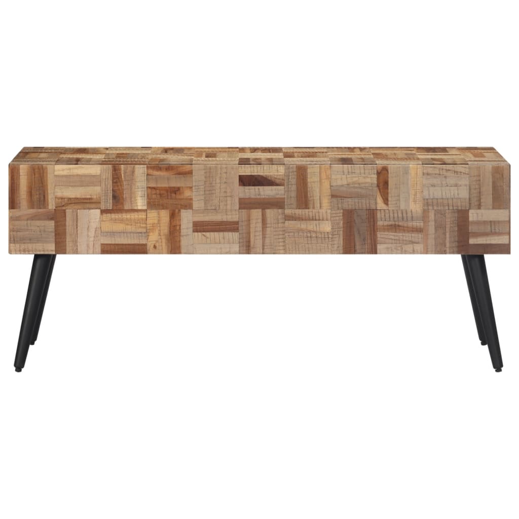bænk 110x35x45 cm massivt genbrugsteak