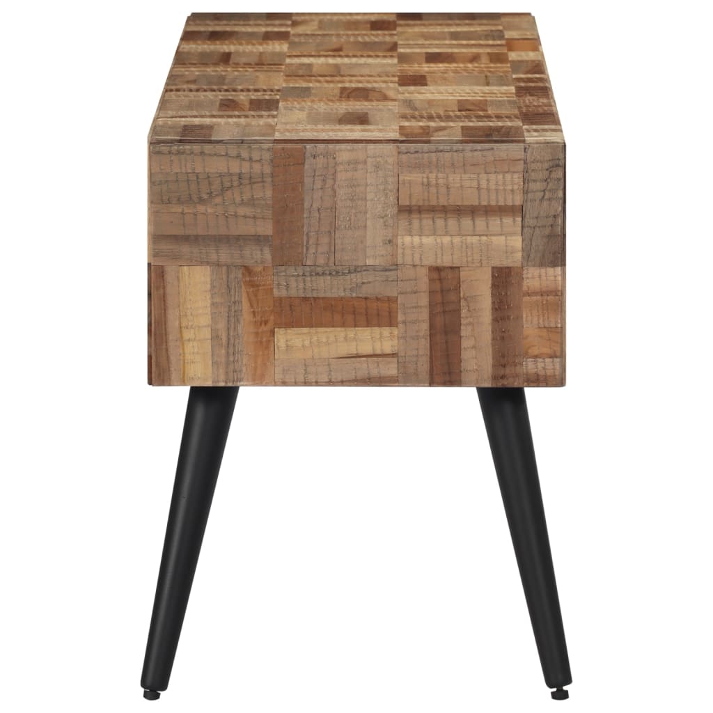 bænk 110x35x45 cm massivt genbrugsteak