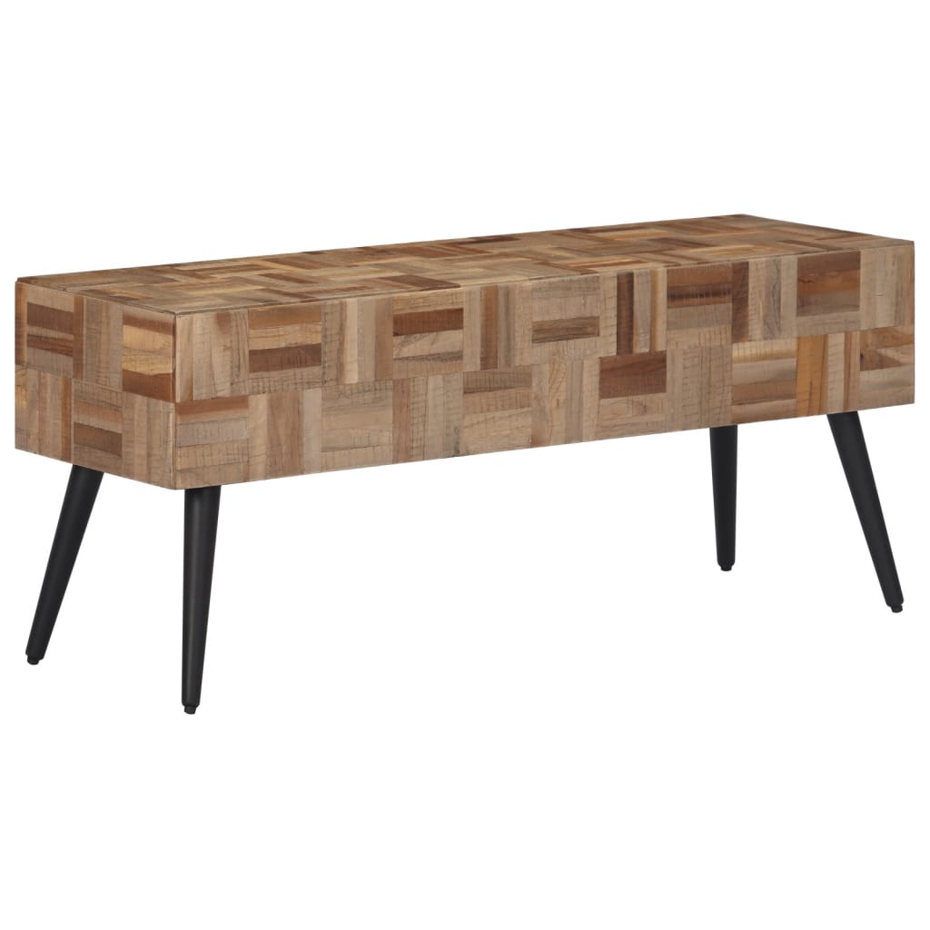 bænk 110x35x45 cm massivt genbrugsteak