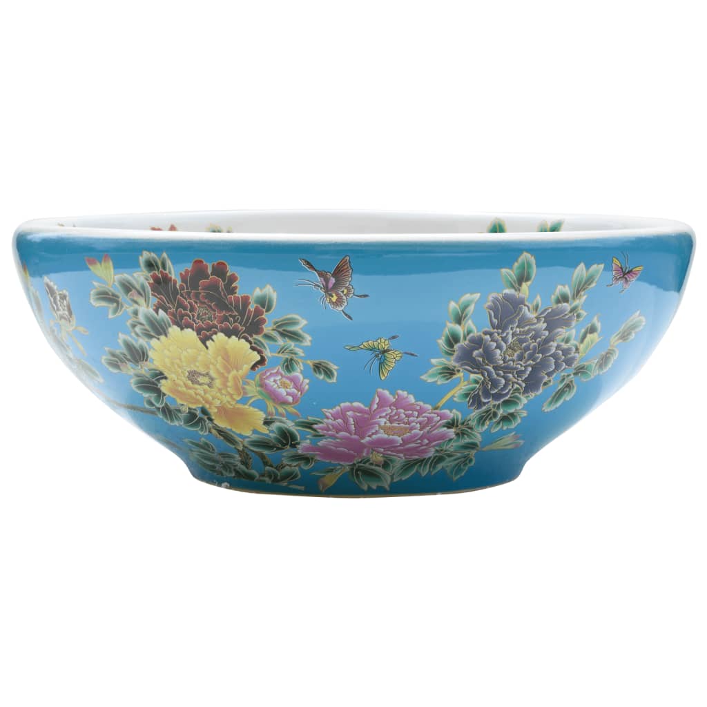 håndvask til bordplade Φ41x14 cm rund keramik flerfarvet