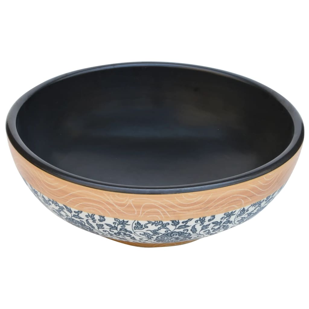 håndvask til bordplade Φ41x14 cm rund keramik flerfarvet