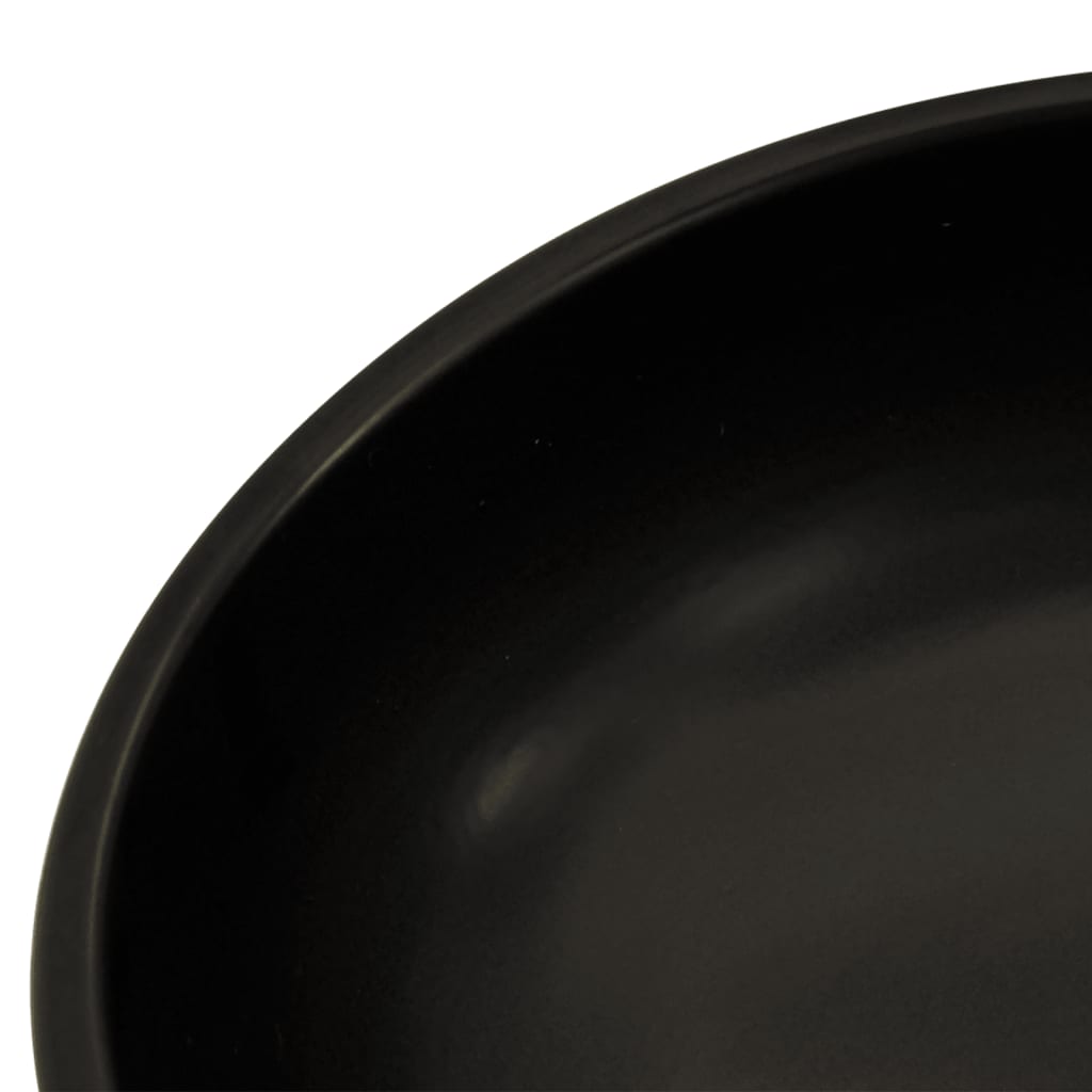 håndvask til bordplade Φ41x14 cm rund keramik sort og blå