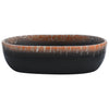 håndvask til bordplade 47x33x13 cm oval keramik sort og orange