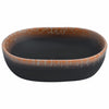 håndvask til bordplade 47x33x13 cm oval keramik sort og orange