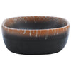 håndvask til bordplade 47x33x13 cm oval keramik sort og orange