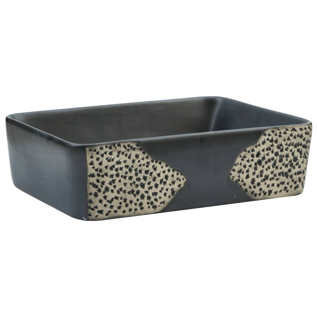 håndvask til bord 46x35,5x13 cm rektangulær keramik sort