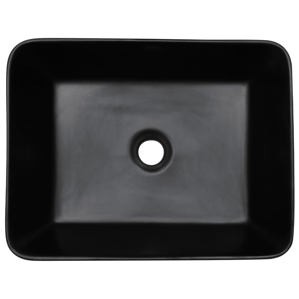 håndvask til bord 46x35,5x13 cm rektangulær keramik sort